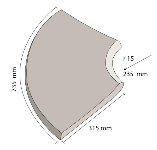 Gobi Poolrandstein, Farbe: Sandfarbe, Innenwinkelecke